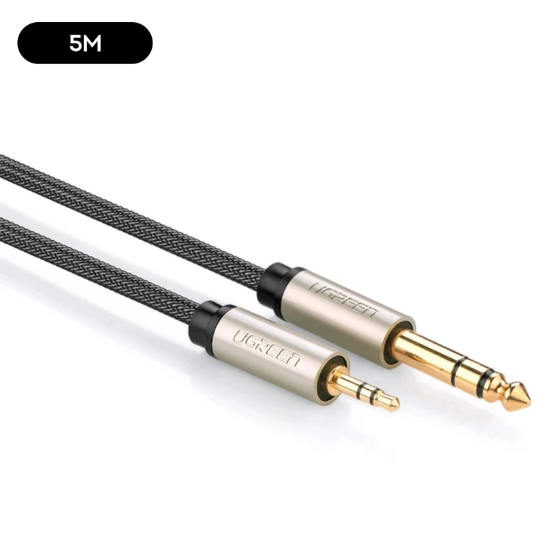 Ugreen 3.5mm Male to 6.35mm TRS Stereo Audio Cable - 5m (Gray) (AV127/10630)