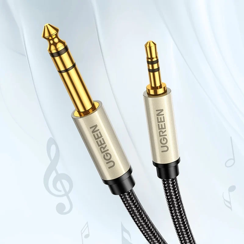 Ugreen 3.5mm Male To 6.35mm TRS Stereo Audio Cable - (Gray) (1M, 2M)