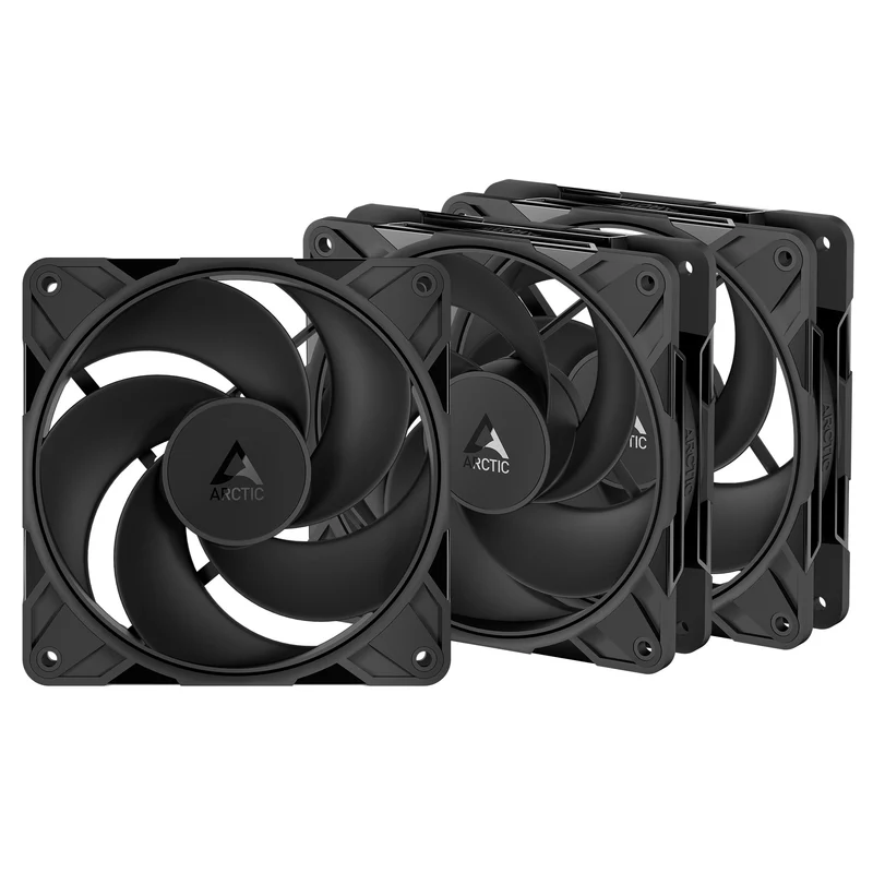 Arctic P12 Pro Reverse 120mm PWM 3-Pack Fan with Cable Splitter (Black) (ACFAN00332A)