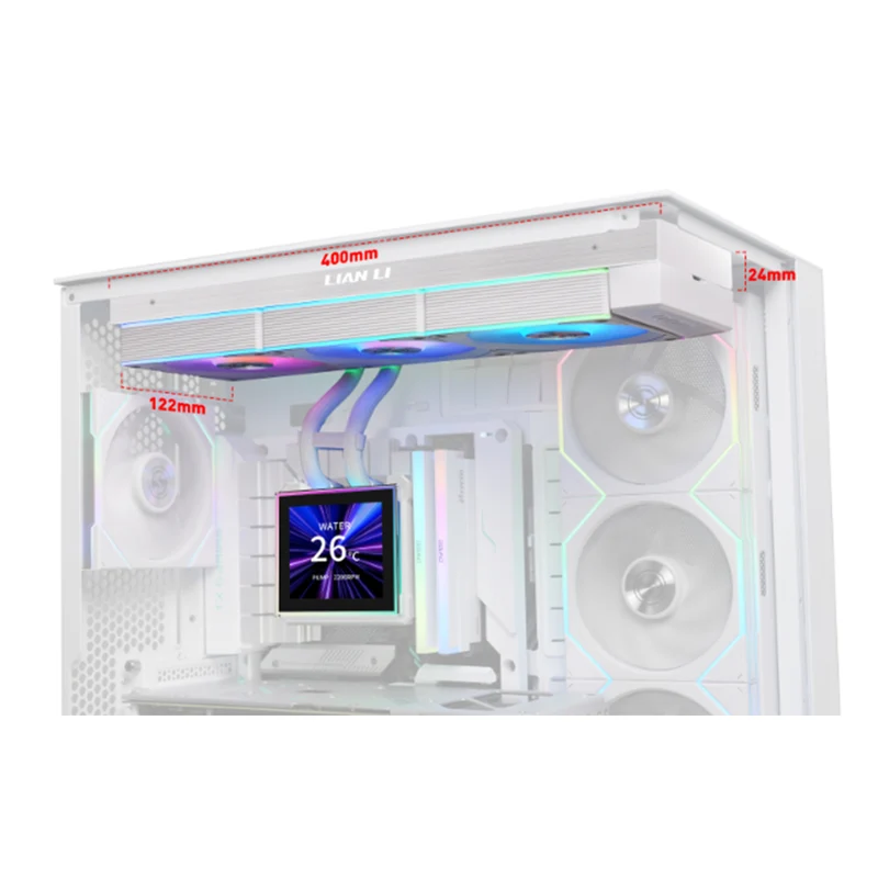 Lian Li HydroShift II LCD-S 360CL AIO Liquid Cooler With Wireless Fans (Black, White) (GHS2LCDS36CB, GHS2LCDS36CW)