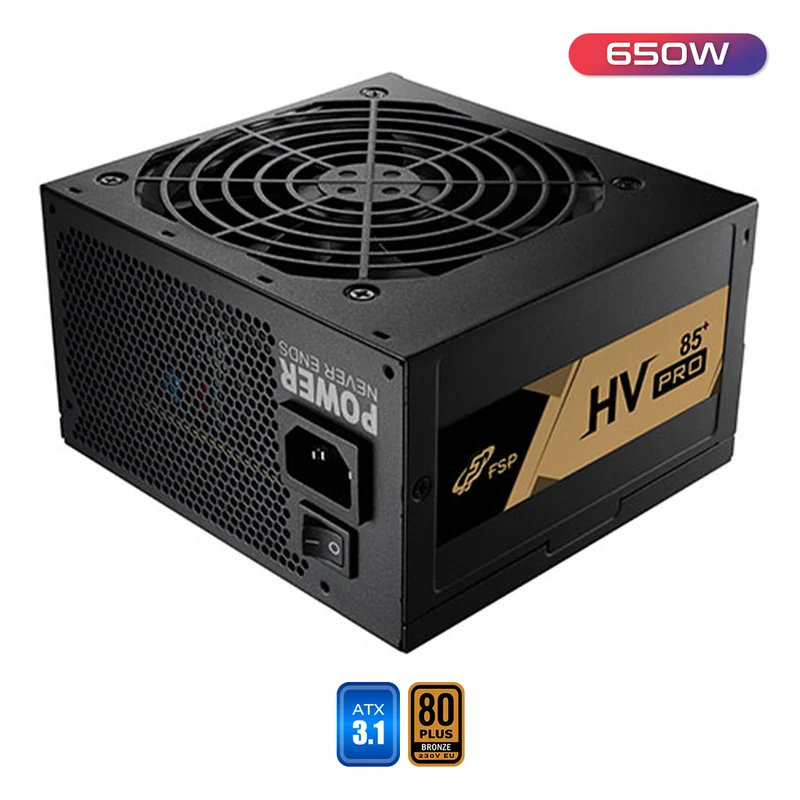 FSP HV Pro 85+ 650W 80+ Bronze ATX 3.1 Non-Modular Power Supply