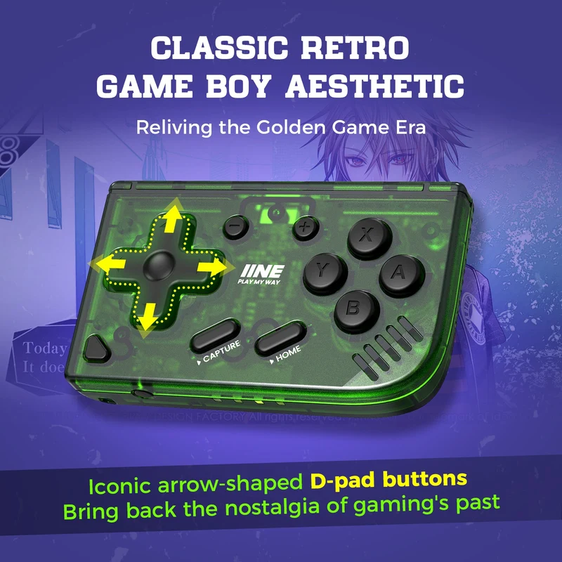 IINE Mini Retro Ananke Controller for Nintendo Switch / PC / Android / iOS (Black, Purple) (L1042, L1013)