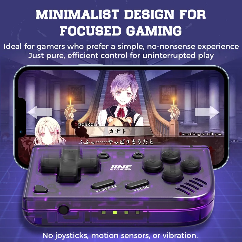IINE Mini Retro Ananke Controller for Nintendo Switch / PC / Android / iOS (Black, Purple) (L1042, L1013)