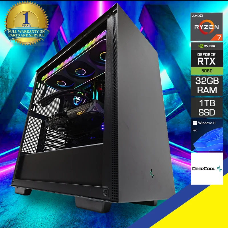 Sophos CH510 Black Desktop Gaming PC | AMD Ryzen 7 9700X | 32GB RAM | 1TB SSD | RTX 5060 TI | Windows 11 Pro