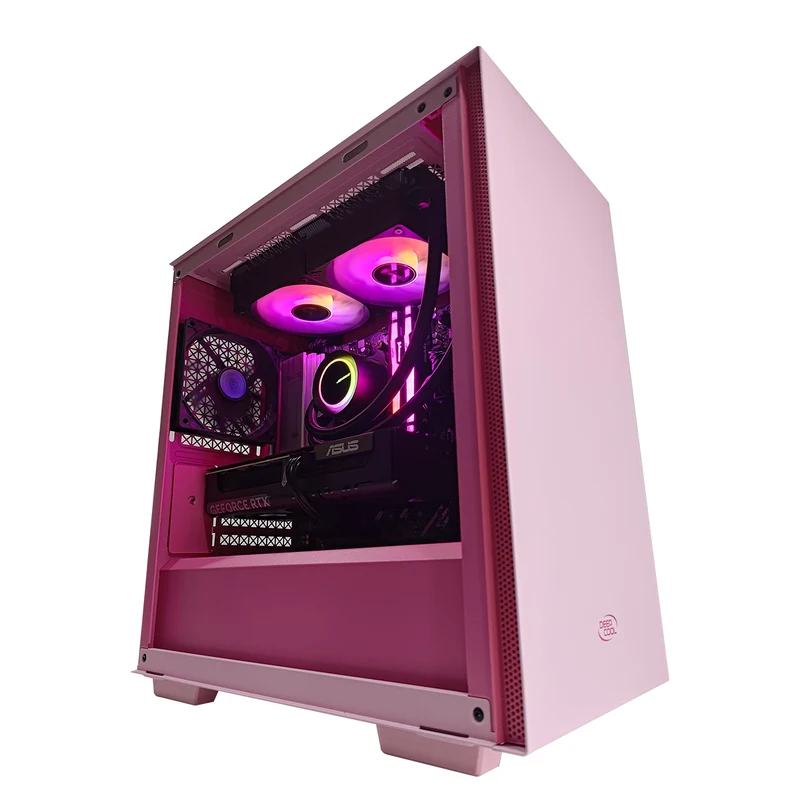 Aurora Macube Pink Desktop Gaming PC | AMD Ryzen 7 7700 | 16GB RAM | 1TB SSD | RTX 5060 OC | Windows 11 Pro