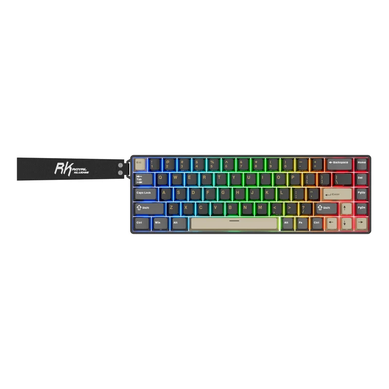 Royal Kludge RK68 HE Wired RGB Hot-Swappable Mechanical Keyboard Phantom (Mint Switch)