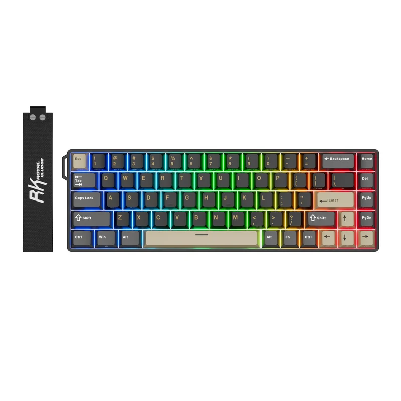 Royal Kludge RK68 HE Wired RGB Hot-Swappable Mechanical Keyboard Phantom (Mint Switch)