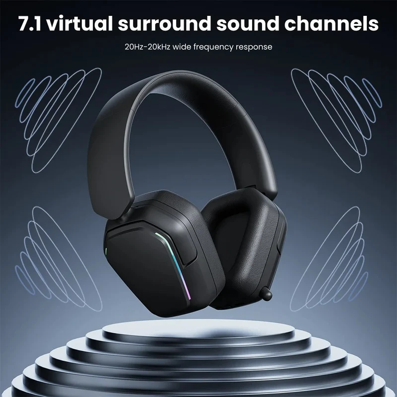 Royal Kludge RK HG101 RGB Tri-Mode Gaming Headphone (Matte Black, Platinum Grey, Berry Red, Pink)
