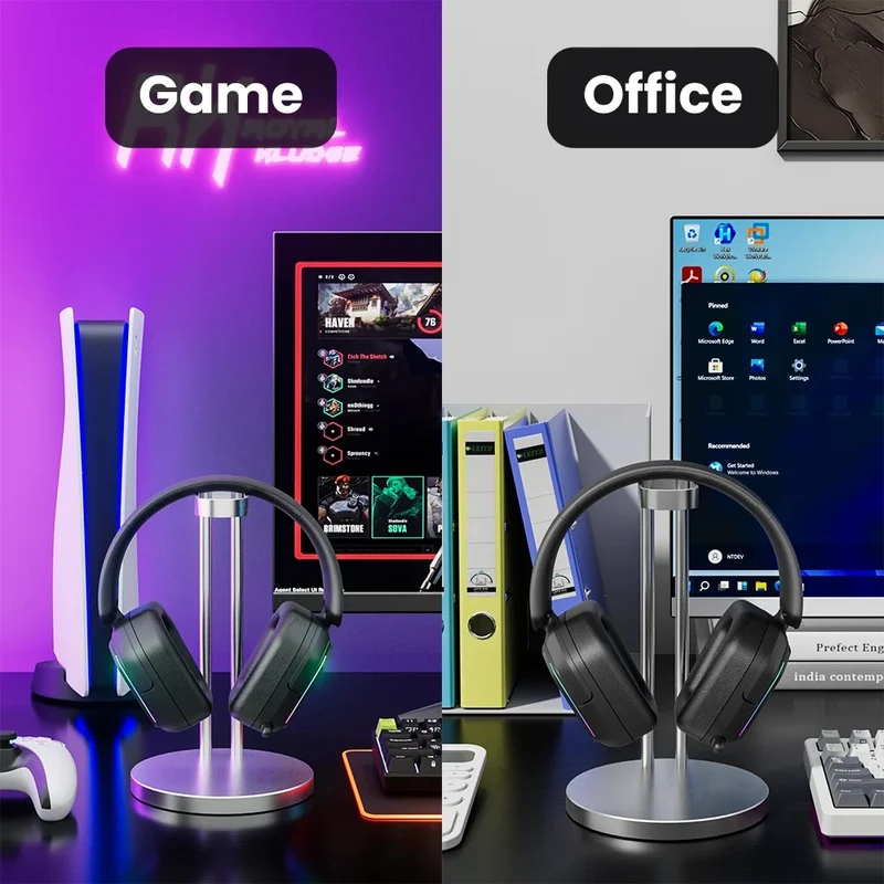 Royal Kludge RK HG101 RGB Tri-Mode Gaming Headphone (Matte Black, Platinum Grey, Berry Red, Pink)