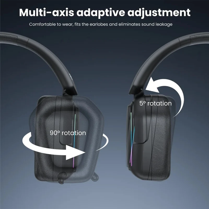 Royal Kludge RK HG101 RGB Tri-Mode Gaming Headphone (Matte Black, Platinum Grey, Berry Red, Pink)