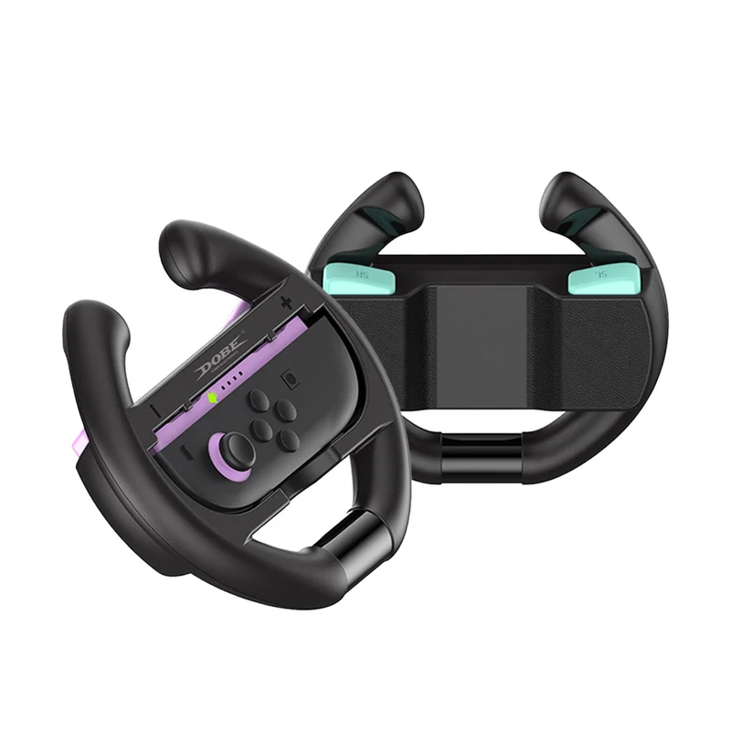 Dobe Controller Steering Wheel for Nintendo Switch 2 Joy-Pad (Black) (Orange/Blue, Purple/Green) TNS-3195S