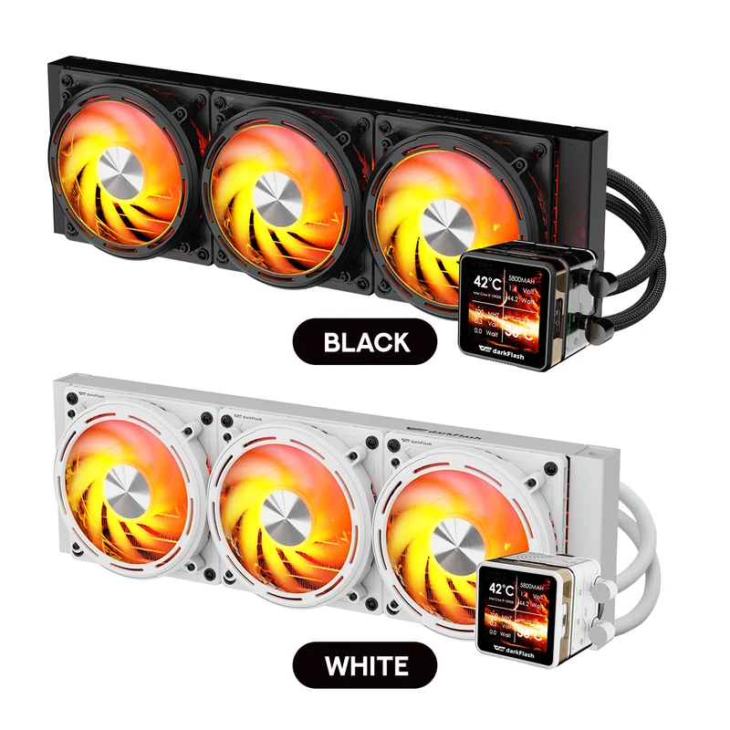 DarkFlash Explore DE360 AIO 360mm Liquid CPU Cooler (Black, White)