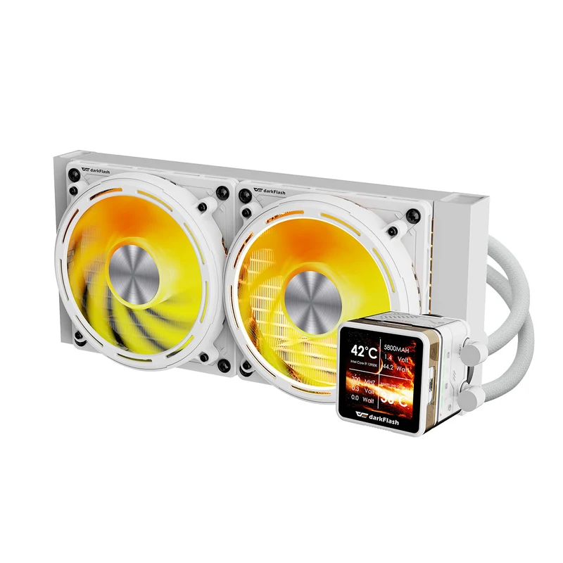 DarkFlash Explore DE240 AIO 240mm Liquid CPU Cooler (Black, White)