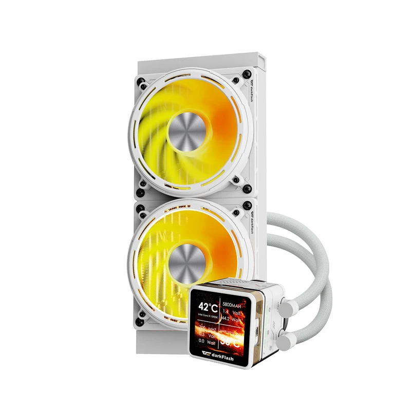 DarkFlash Explore DE240 AIO 240mm Liquid CPU Cooler (Black, White)