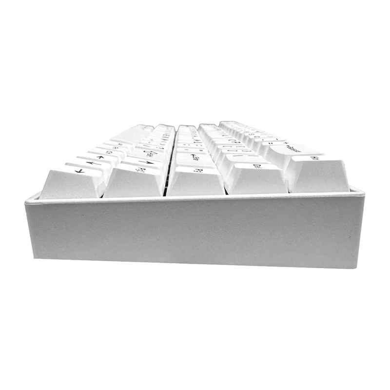 Ajazz AK680 V2 RGB Wired 68-Keys Aluminum Case Hot-Swappable Mechanical Keyboard (White) (Ice Island Switch)