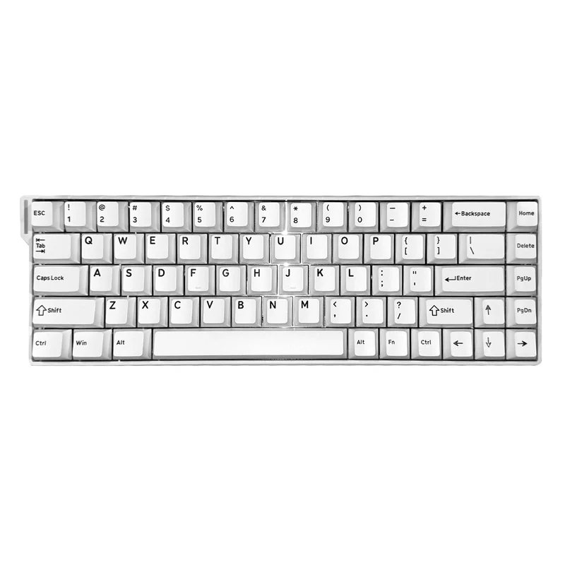 Ajazz AK680 V2 RGB Wired 68-Keys Aluminum Case Hot-Swappable Mechanical Keyboard (White) (Ice Island Switch)