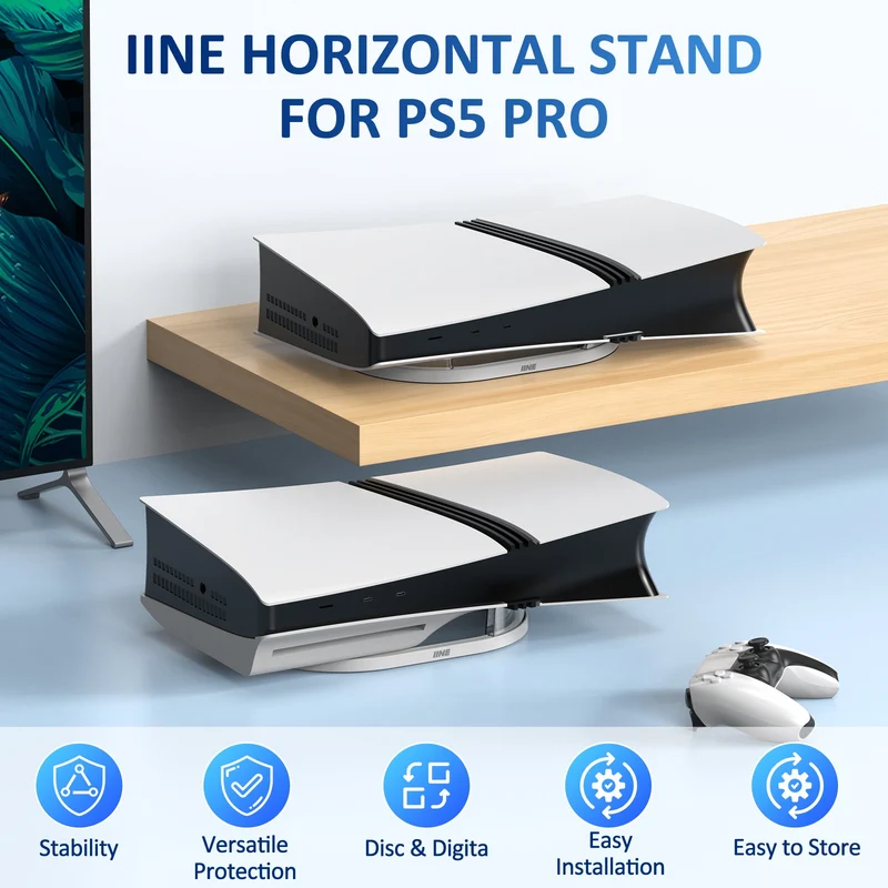 IINE Horizontal Stand for PS5 Pro (Transparent) (L1107)