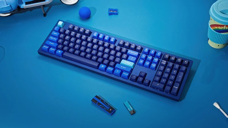 Keychron Q6 QMK Custom Mechanical Fully Assembled Swappable RGB Backlight Keyboard - Navy Blue (Gateron G Pro Blue Switch) (Q6J2)