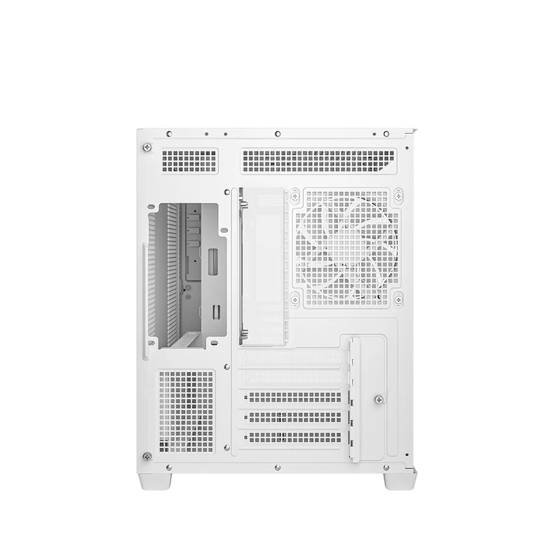 DeepCool CG330 3F Panoramic Glass Panel Dual Chamber M-ATX PC Case (Black, White)