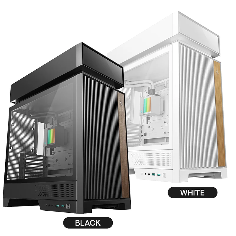 DeepCool CL6600 ATX PC Case with 360mm ARGB Liquid Cooler (Black, White)