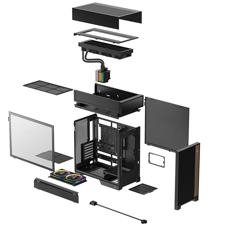 DeepCool CL6600 ATX PC Case with 360mm ARGB Liquid Cooler (Black, White)