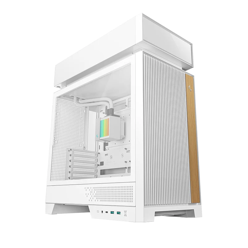 DeepCool CL6600 ATX PC Case with 360mm ARGB Liquid Cooler (Black, White)