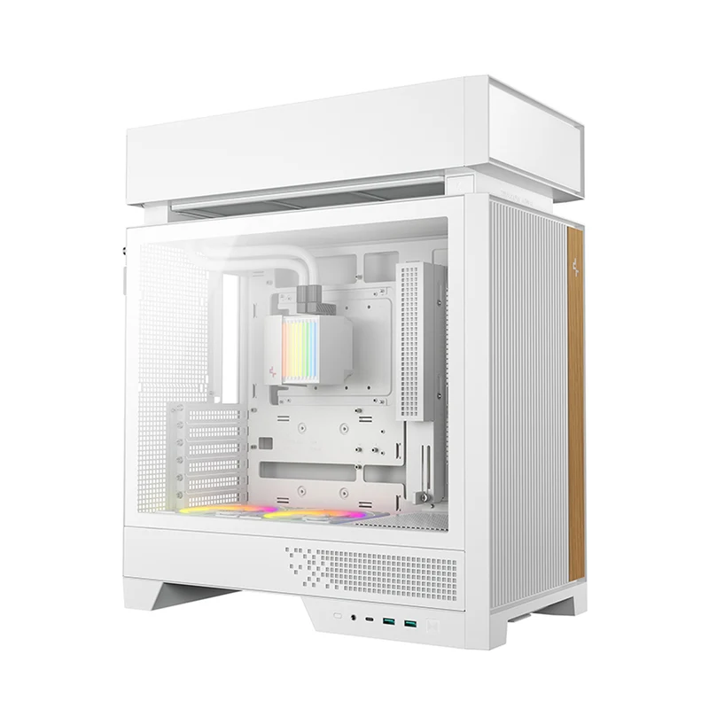 DeepCool CL6600 ATX PC Case with 360mm ARGB Liquid Cooler (Black, White)