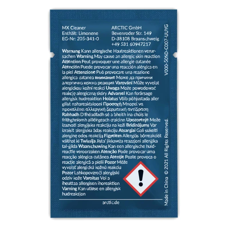Arctic MX Cleaner Wipes for Removing Thermal Compounds (ACTCP00033A)