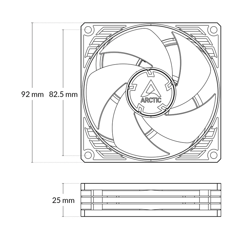 Arctic P9 Max 92mm High-Speed PWM Fan (Black) (ACFAN00300A)