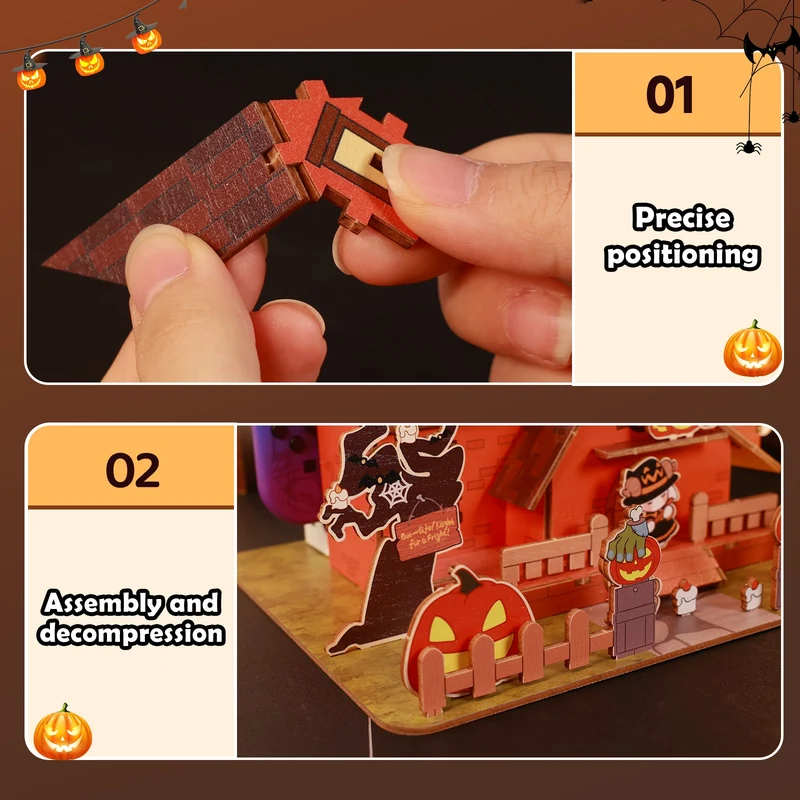 IINE Pumpkin Ghost House Faceplate Cover for Nintendo Switch / Nintendo Switch OLED Dock (L1046)