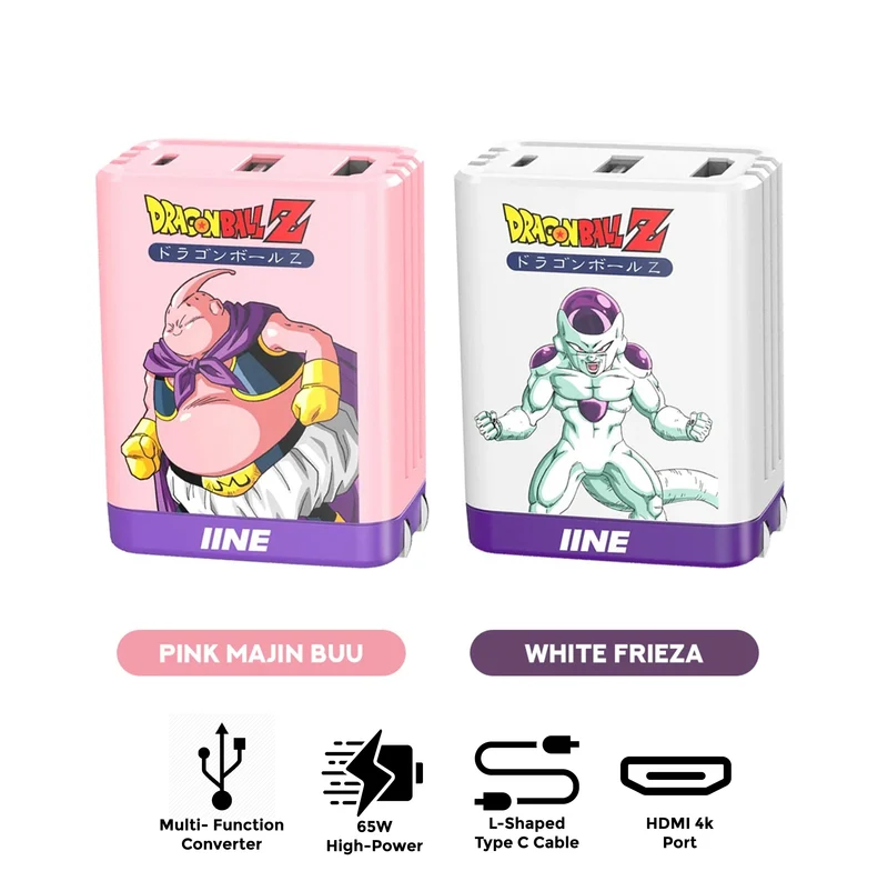 IINE 65W GaN Video Converter Fast Charger (Pink Majin Buu, White Frieza) (L849, L850)