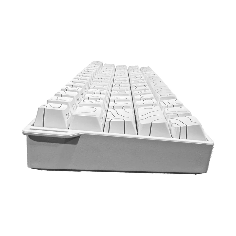 Ajazz AK680 V2 RGB Wired 68-Keys Aluminum Case Hot-Swappable Mechanical Keyboard (White Contour Line) (Ice Island Switch)