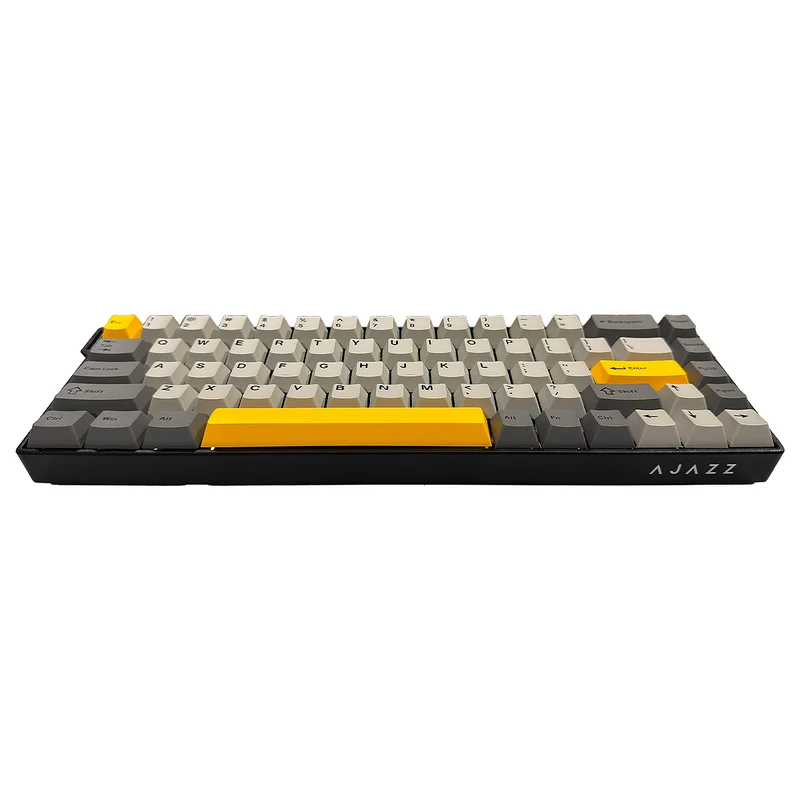 Ajazz AK680 V2 RGB Wired 68-Keys Aluminum Case Hot-Swappable Mechanical Keyboard (Black/Grey/Yellow) (Ice Island Switch)