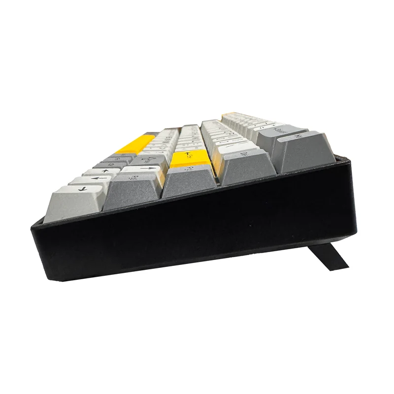 Ajazz AK680 V2 RGB Wired 68-Keys Aluminum Case Hot-Swappable Mechanical Keyboard (Black/Grey/Yellow) (Ice Island Switch)