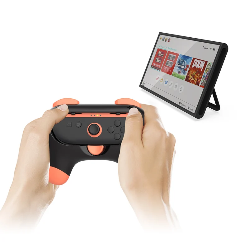 Dobe Controller Grip for Nintendo Switch 2 Joy-Pad (Black + Orange Blue, Pink/Green + White Button) (TNS-3163S)
