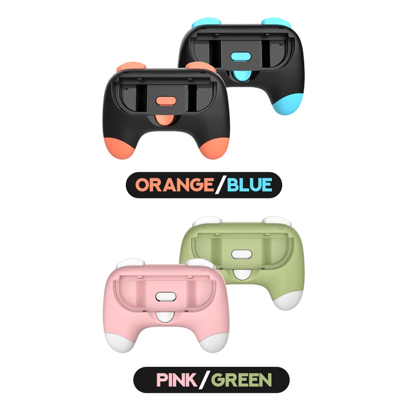 Dobe Controller Grip for Nintendo Switch 2 Joy-Pad (Black + Orange Blue, Pink/Green + White Button) (TNS-3163S)