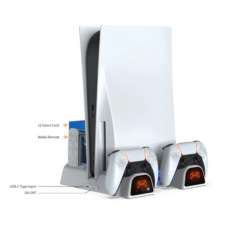 Dobe Multifunctional Cooling Charging Dock for PS5 / PS5 Slim / PS5 Pro (White) TP5-3532D