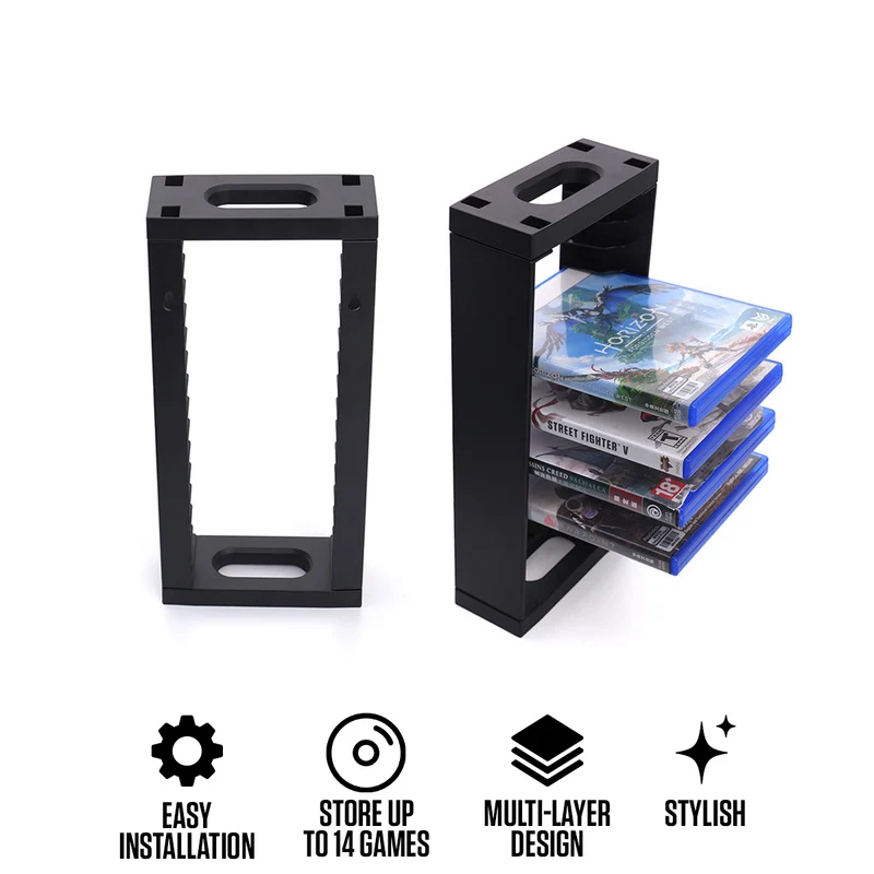 Dobe Wall-Mounted Disc Rack stores 14 Game Disc for PS4/ PS5 (TP5-5512)