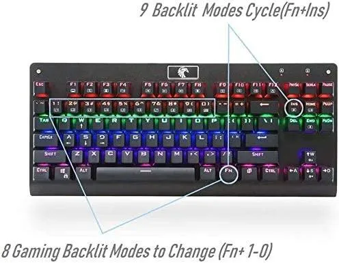 E-YOOSO Falcon Mechanical Gaming Keyboard Green Switch Z-77 (Black)