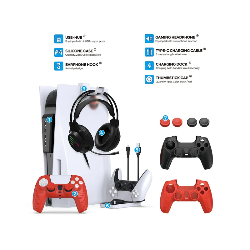 Dobe Player Pack for PS5 (Black) TP5-35118