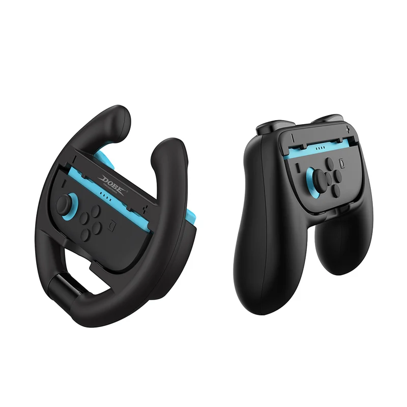 Dobe Controller Grip & Semi-Circle Steering Wheel Kit for Nintendo Switch 2 Joy-Pad (Black) TNS-5109