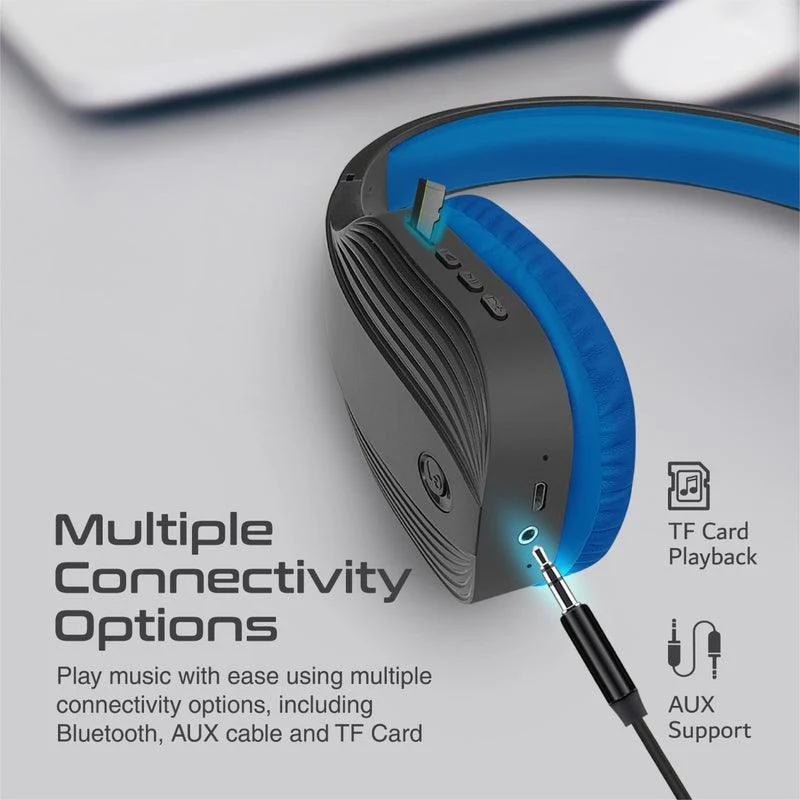 Promate Terra High Sonic Performance Wireless Headphones (Blue)