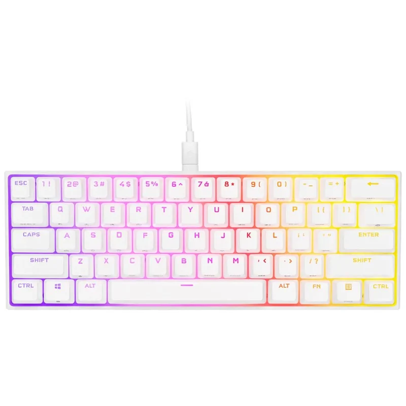 Corsair K65 RGB Mini 60% Mechanical Gaming Keyboard Cherry MX Red (White)