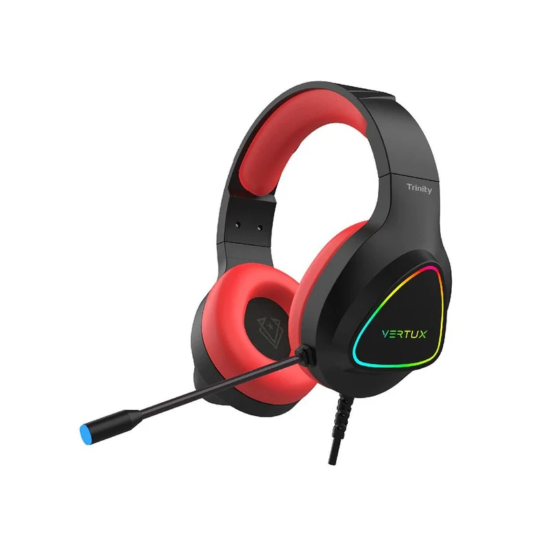 VERTUX TRINITY STEREO IMMERSIVE PRO GAMING OVER-EAR WIRED HEADPHONE (RED)