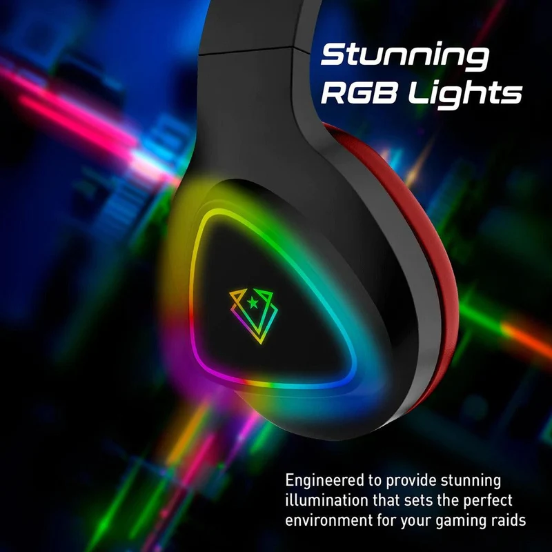 VERTUX TRINITY STEREO IMMERSIVE PRO GAMING OVER-EAR WIRED HEADPHONE (RED)