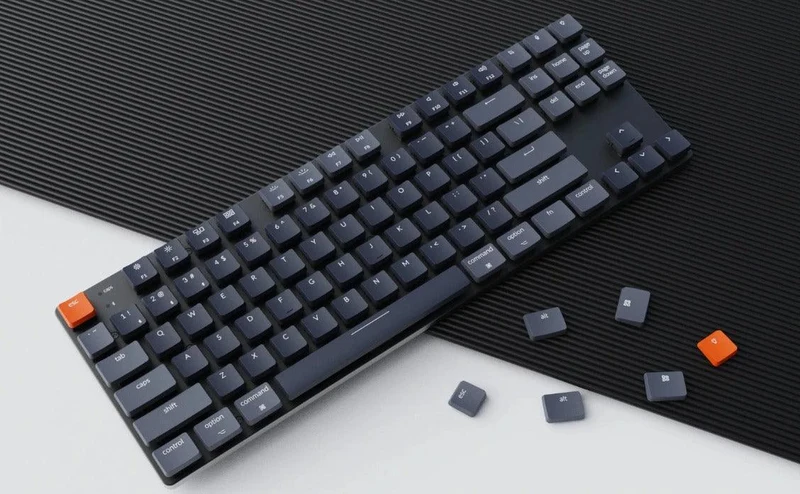 Keychron K1 SE Tenkeyless RGB Backlight Aluminum Optical Hot-Swappable Wireless Mechanical Keyboard + Plastic Case (Banana Switch) (K1SEE4)