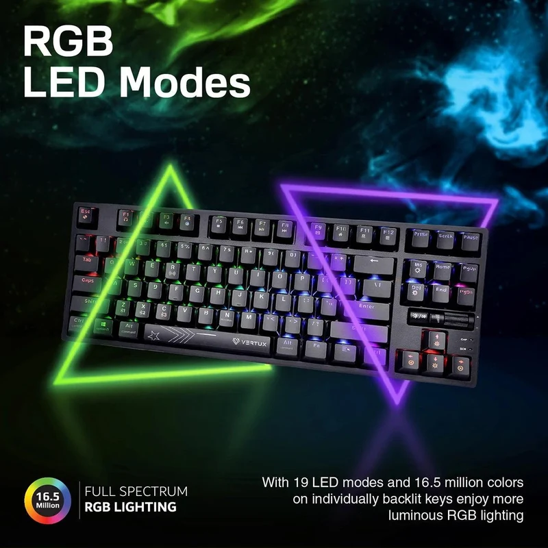 VERTUX VERTUPRO-80 HYPERSPEED TENKEYLESS MECHANICAL KEYBOARD (BLACK)