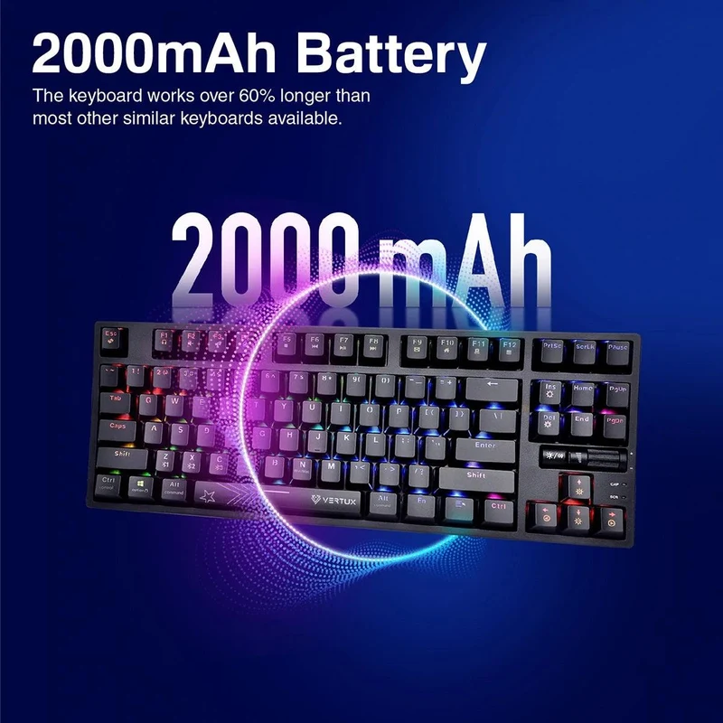 VERTUX VERTUPRO-80 HYPERSPEED TENKEYLESS MECHANICAL KEYBOARD (BLACK)
