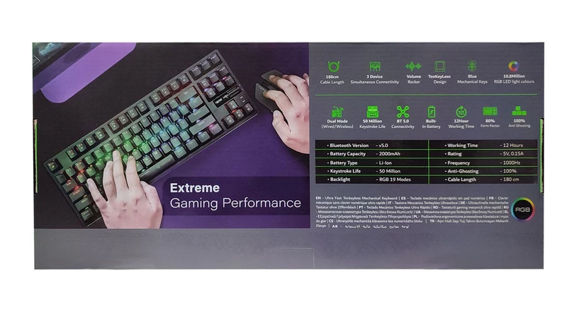 VERTUX VERTUPRO-80 HYPERSPEED TENKEYLESS MECHANICAL KEYBOARD (BLACK)