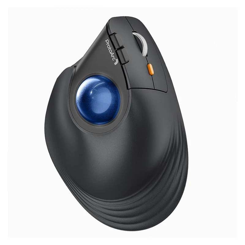 ProtoArc EM05 NL Ergonomic Vertical Wireless Trackball Mouse (Black + Blue Ball, Black + Grey Ball, Black + Red Ball, Black + Violet Ball)